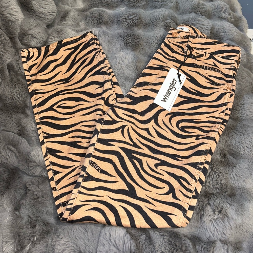 Wrangler Wild West Zebra Print Pants - Black and Tan